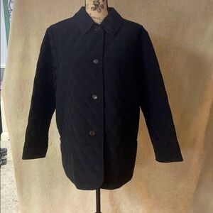 Julia Klein Black Quilted Jacket, PM, plaid lining